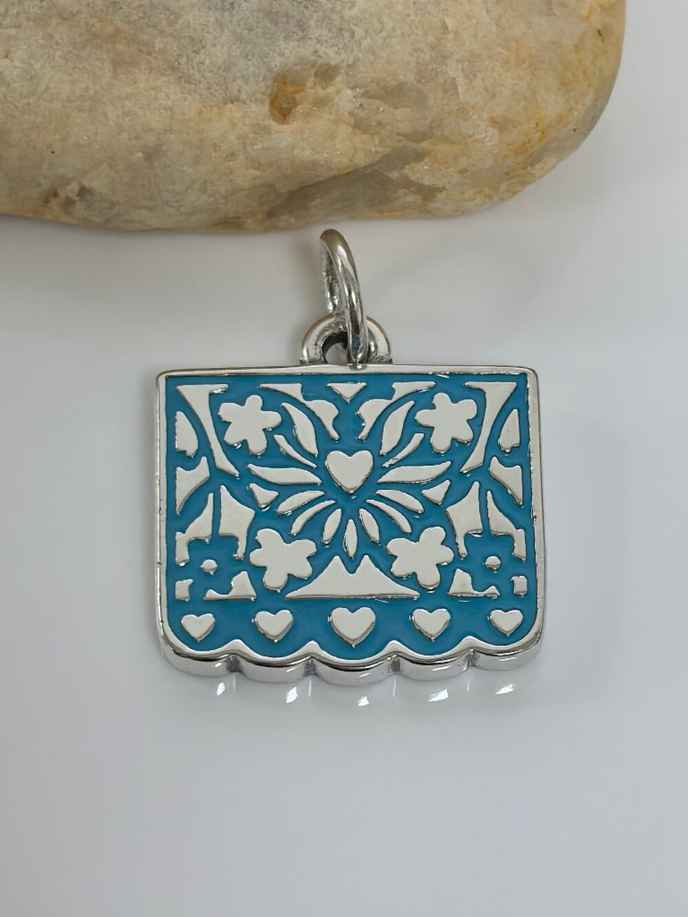 James Avery Enamel Papel Picado Charm (Blue), S925 Silver Jewelry (Women's)